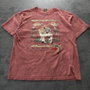 Vintage 90s Red Kangaroo T-Shirt Made in USA Nature Graphic Conservation Tee XL
